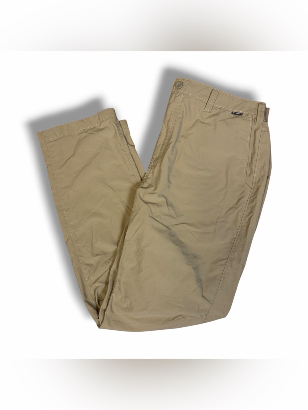 Simms Pants 38 x 31 Khaki Beige Nylon Lightweight Outdoors Fishing Hiking Gorp
